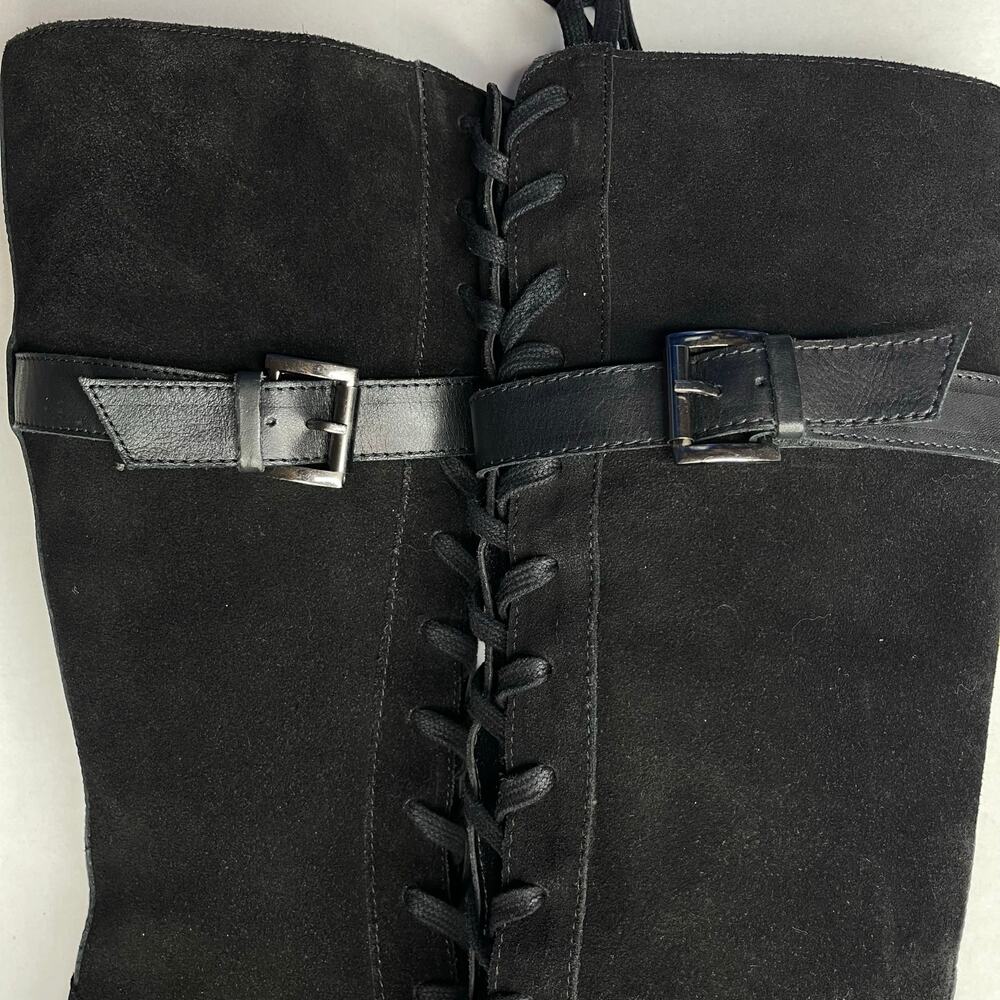 Vintage Foundry Co womens Naomi Tall Boots size 8 New  Black Suede Lace Up - Picture 12 of 13